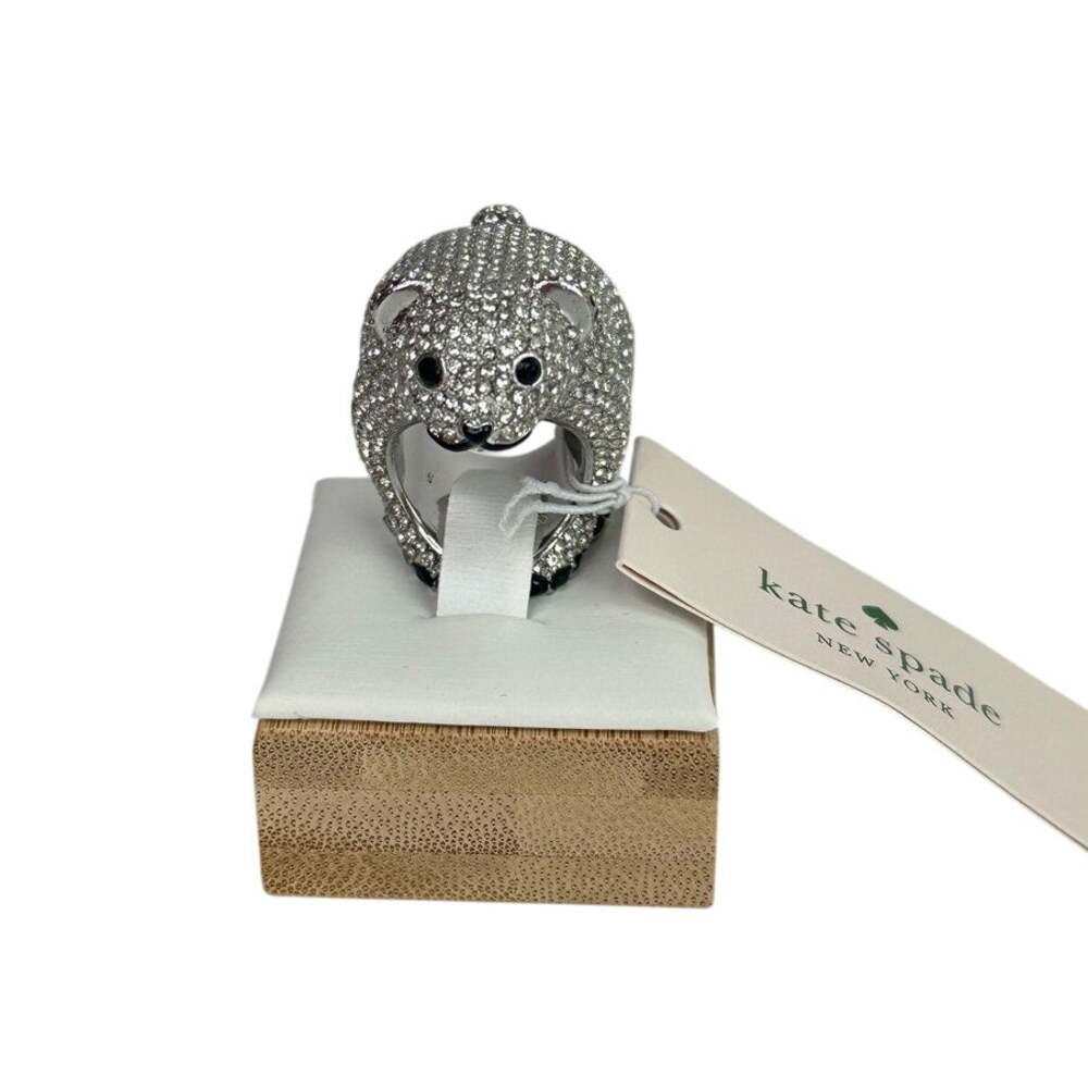 Kate Spade arctic friends polar bear pave ring size 5